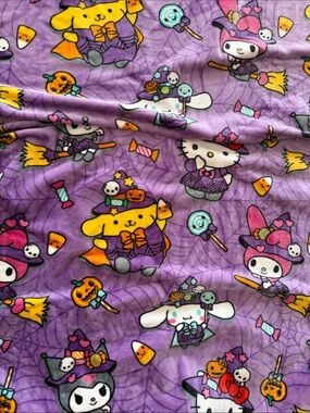Sanrio Purple halloween hello kitty and friend’s plush throw blanket.
